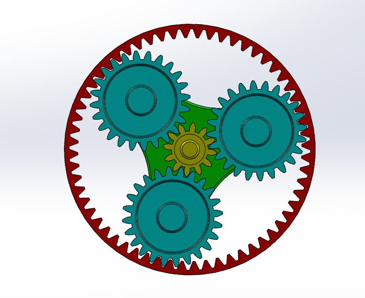 差減變速器行星齒輪系統(tǒng) 簡易模型設(shè)計解析與SolidWorks實踐